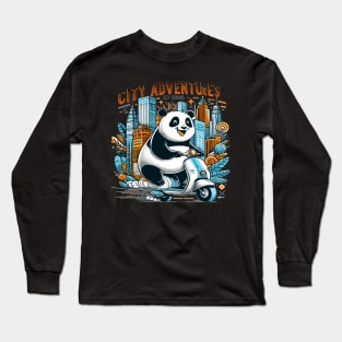 Pandas Urban Scooter Quest 2024 Long Sleeve T-Shirt